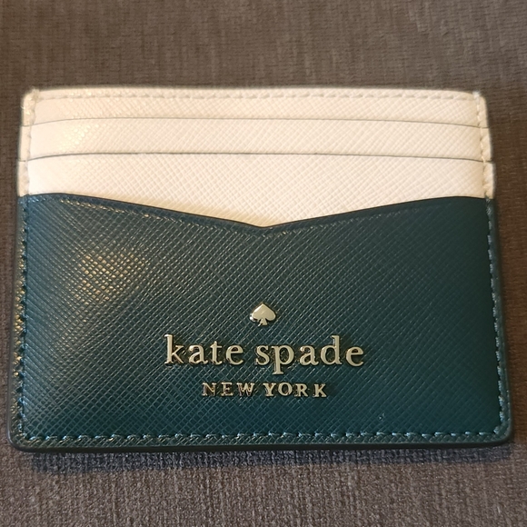 kate spade Handbags - Kate Spade card holder in green and cream